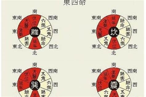 東四命對照表|東四命卦和西四命卦的速查表